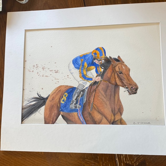 Racehorse original watercolour, “the Champion”, 17.5”x14.25” with mat - Picture 1 of 4